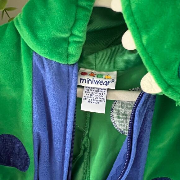 Baby Halloween Costume Dinosaur Hooded Soft Green Blue Infant 6-9 months - Picture 6 of 12
